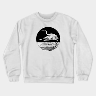 Great Blue Heron Flying in front of Sun Crewneck Sweatshirt